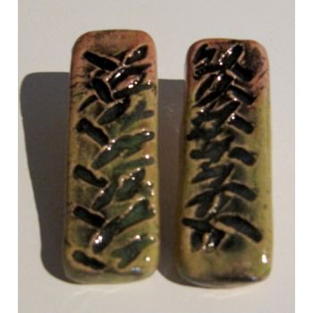 Aretes  de Cerámica verde- naranja