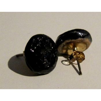Aretes  circular negro de Cerámica
